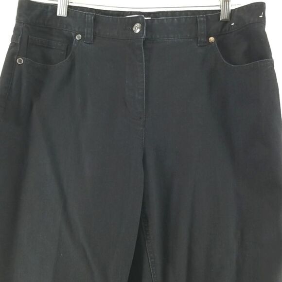 🎁5/$25 Northern Reflections Jeans Women's Size 12 Black Town Front Button Zip - Picture 2 of 10